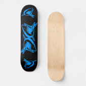haaien blauw EN ZWART skateboard dek (Voorkant)