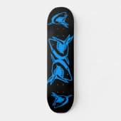 haaien blauw EN ZWART skateboard dek (Voorkant)