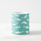 Haaien Blauw Wit Patroon Koffiemok (Center)