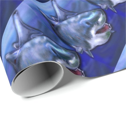 Haaien Cadeaupapier (Rol Hoek)