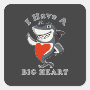 Haaien die ik een grote Valentijnsdag van T-Sh heb Vierkante Sticker