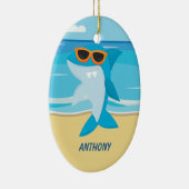 Haaien die op strand staan keramisch ornament (Rechts)