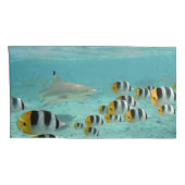 Haaien die vissen achtervolgen in de tropische lag kussensloop (Achterkant-Rechts)