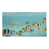 Haaien die vissen achtervolgen in de tropische lag kussensloop (Achterkant-Links)