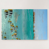 Haaien die vissen achtervolgen in de tropische lag legpuzzel (Horizontaal)