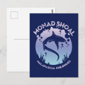 Haaien duiken in monad Shoal Briefkaart (Voorkant / Achterkant)