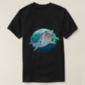 Haaien Eating Mermaid Funny Mythical Createover T-shirt (Design voorkant)