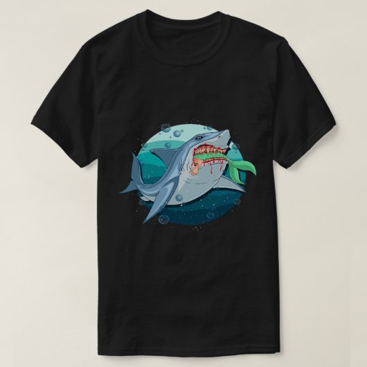 Haaien Eating Mermaid Funny Mythical Createover T-shirt (Design voorkant)