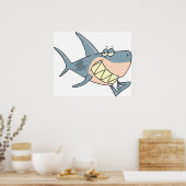 Haaien Een tandenstokPoster gebruiken Poster (Keuken)