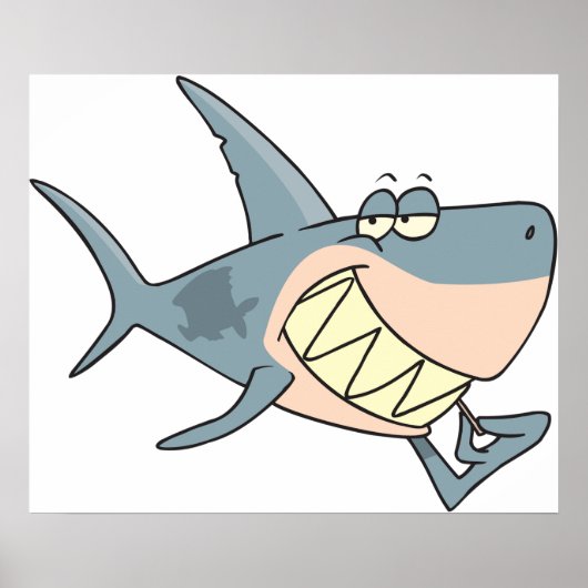 Haaien Een tandenstokPoster gebruiken Poster (Voorkant)