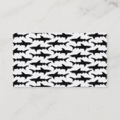Haaien - Elegant Black en White Shark Pattern Visitekaartje (Achterkant)