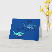 Haaien en Baby Haaien Doo Doo Doo Kaart (Gele Bloem)