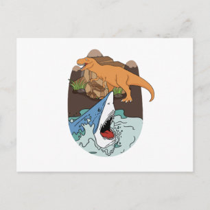 Haaien- en dinosauriërjongens briefkaart