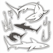 Haaien en Haken Icon Set Sticker (Voorkant)