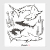 Haaien en Haken Icon Set Sticker (Vel)
