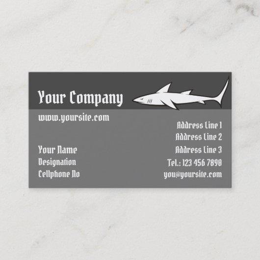 Haaien en haken visitekaartje (Voorkant)