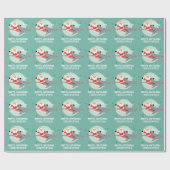 Haaien en kerstman met omslagpapier cadeaupapier (Vlak)