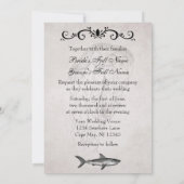  haaien en kwallen strand bruiloft uitnodigen kaart (Achterkant)