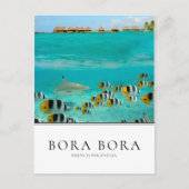 Haaien en vissen in Bora Bora, Frans-Polynesië Briefkaart (Voorkant)