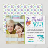 Haaien en zeemeerminnen Birthday Hartelijk dank Bedankkaart (Voorkant / Achterkant)