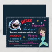 Haaien en zeemeerminnende verjaardagen Pool party Kaart (Voorkant / Achterkant)