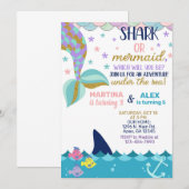 Haaien en zussen van Zeemeermin worden uitgenodigd Kaart (Voorkant / Achterkant)