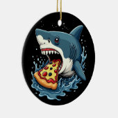Haaien eten Pizza Grappige Pizza Lover Keramisch Ornament (Rechts)