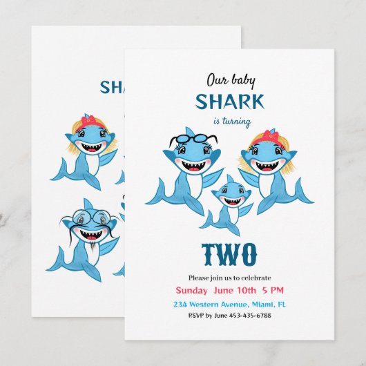 Haaien familie kaart (Voorkant / Achterkant)