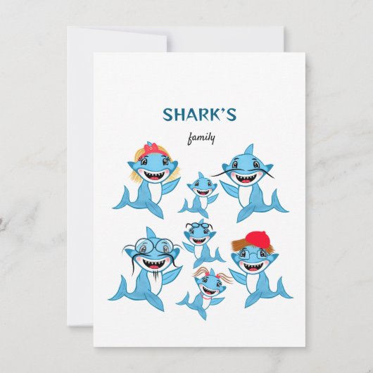 Haaien familie kaart (Achterkant)