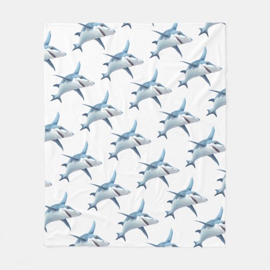 Haaien Fleece Deken (Voorkant)