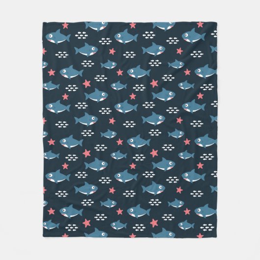 Haaien Fleece Deken (Voorkant)
