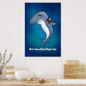 Haaien hebben een grotere Cartoon Poster nodig (Keuken)