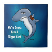 Haaien hebben een grotere Cartoon van de munt nodi Tegeltje (Voorkant)