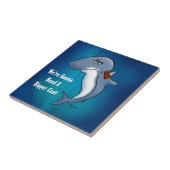 Haaien hebben een grotere Cartoon van de munt nodi Tegeltje (Zijkant)