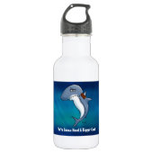 Haaien hebben een grotere Cartoon van de munt nodi Waterfles (Voorkant)