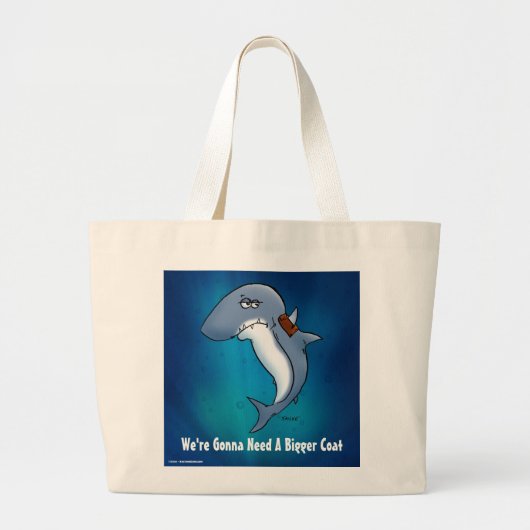 Haaien hebben een grotere munt nodig. Funny Blue t Grote Tote Bag (Voorkant)