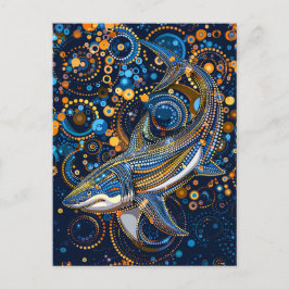 Haaien in Aboriginal Dot Art Style Briefkaart