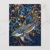 Haaien in Aboriginal Dot Art Style Briefkaart (Voorkant)