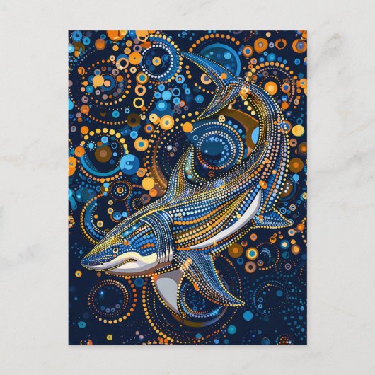 Haaien in Aboriginal Dot Art Style Briefkaart (Voorkant)