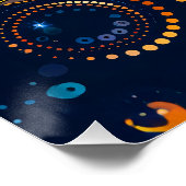 Haaien in Aboriginal Dot Art Style Perfect Poster (Hoek)