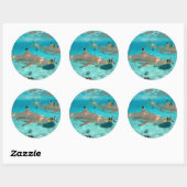 Haaien in de Bora Bora lagune rond de sticker (Vel)