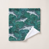 Haaien in de oceaan. bad handdoek (Wasdoekje)