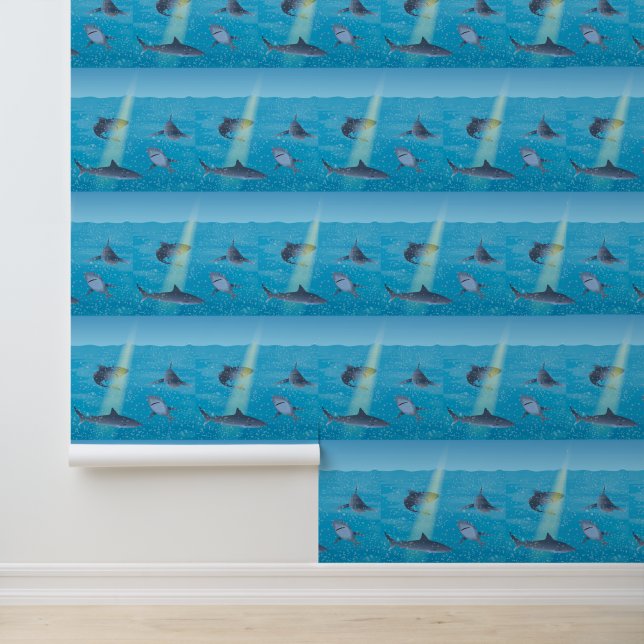 Haaien in de oceaan behang (Applicatie)