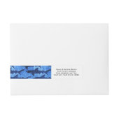 Haaien in het Deep Blue Zee Adreslabel Wikkel (Voorkant)