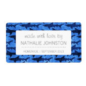 Haaien in het Deep Blue Zee Etiket (Voorkant)