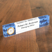 Haaien in het Deep Blue Zee Naambordje (Zijkant)