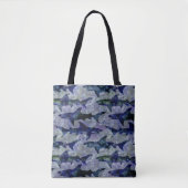 Haaien in het Deep Blue Zee Pattern Tote Bag (Voorkant)