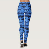 Haaien in het Deep Blue Zee Scuba Diver Girl Leggings (Achterkant)