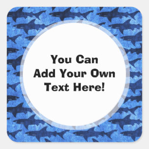 Haaien in het Deep Blue Zee Vierkante Sticker