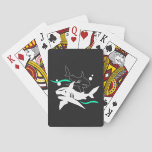 Haaien in het diepe water pokerkaarten